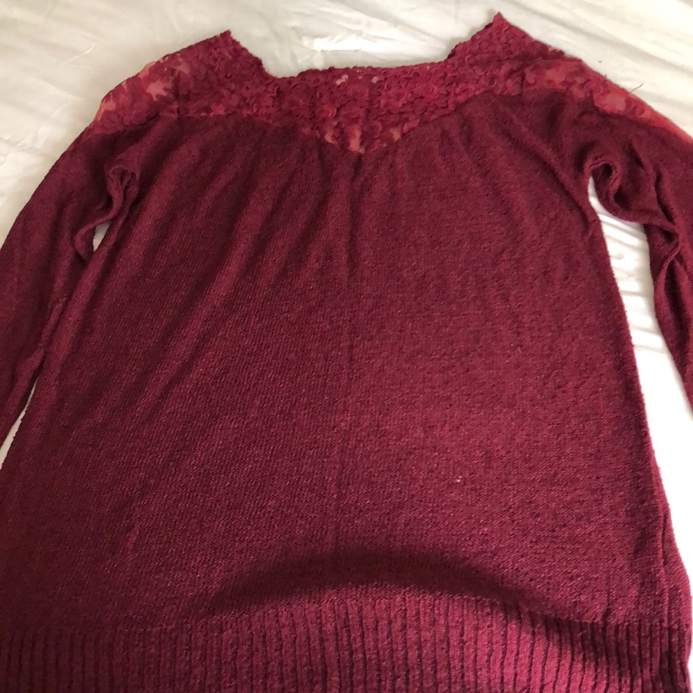 Red knit sweater